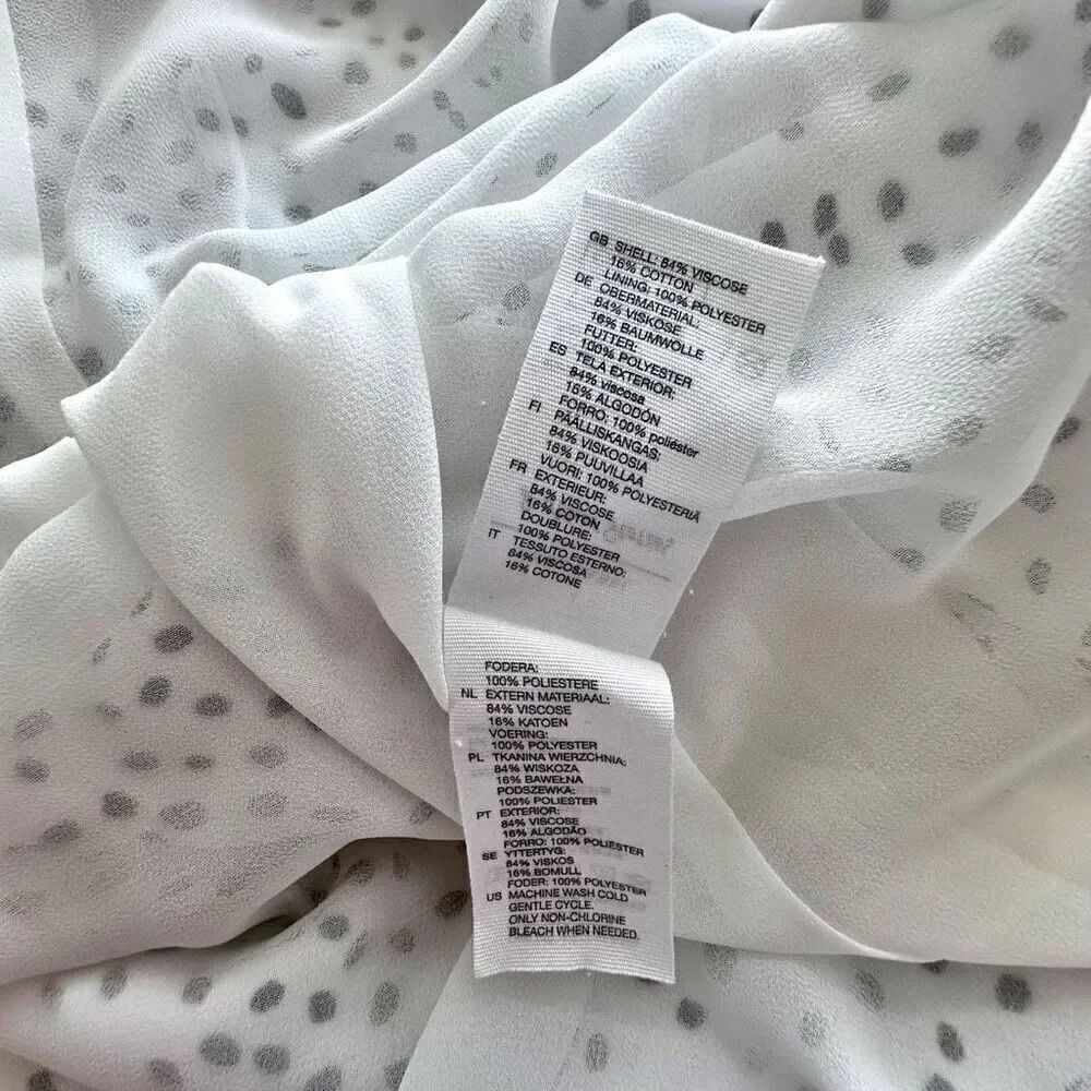 & OTHER STORIES x ANTHROPOLOGIE | Cross Front Dress Black White Dot | Size 4 - Picture 9 of 10